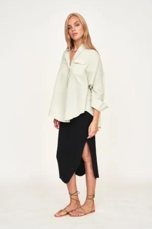 Slim Knit Skirt in Black