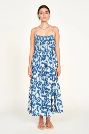 Janeiro Dress in Indigo Crackle