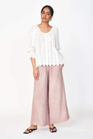 Seville Top in White Vine Eyelet