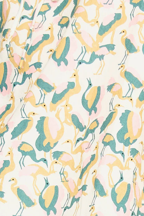 Pajama Short & Camisole Set in Garden Bird - Image 7