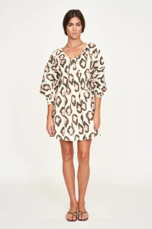 Naxos Dress in Oyster Print