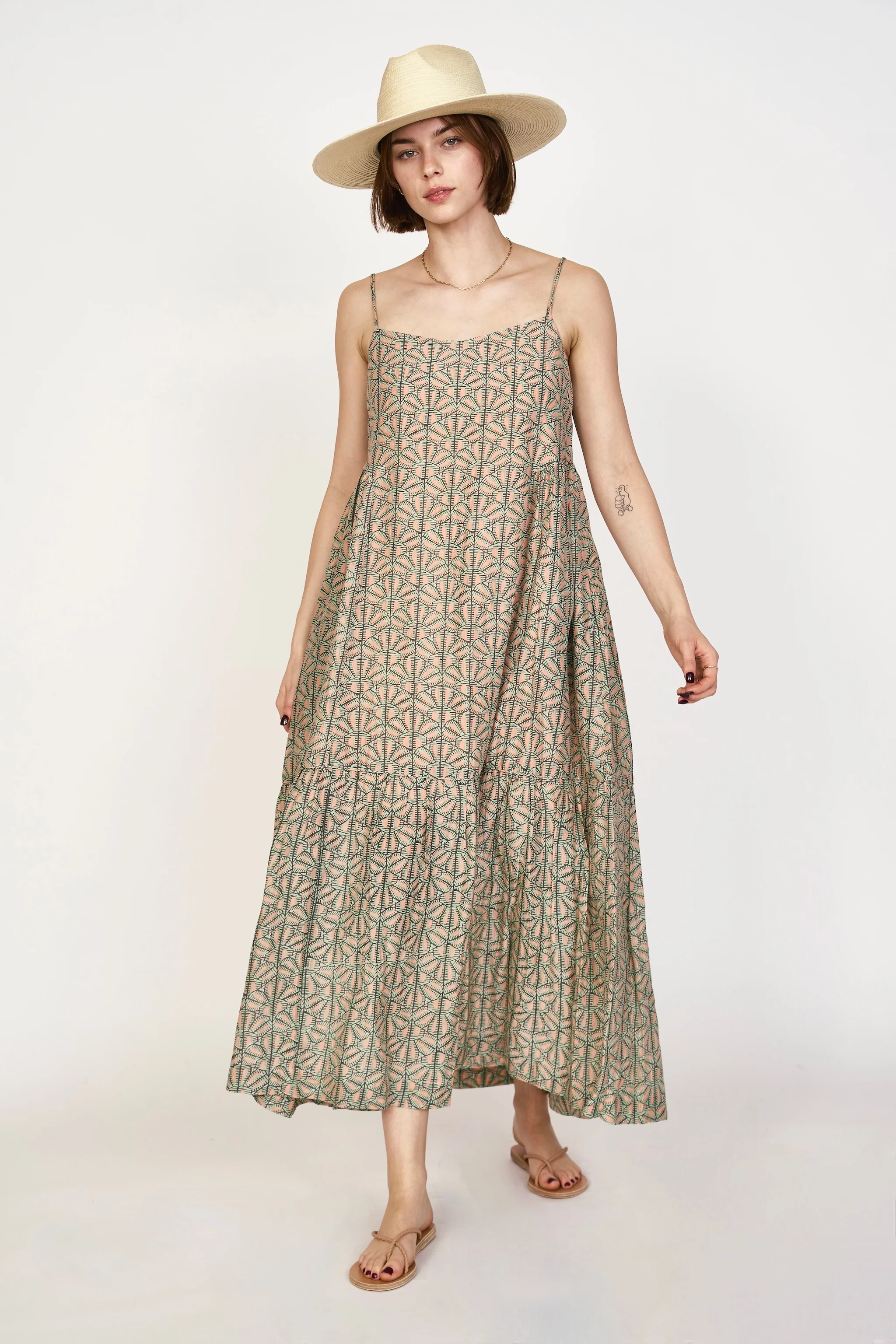 Clemente Dress in Trellis in Petal - Image 2