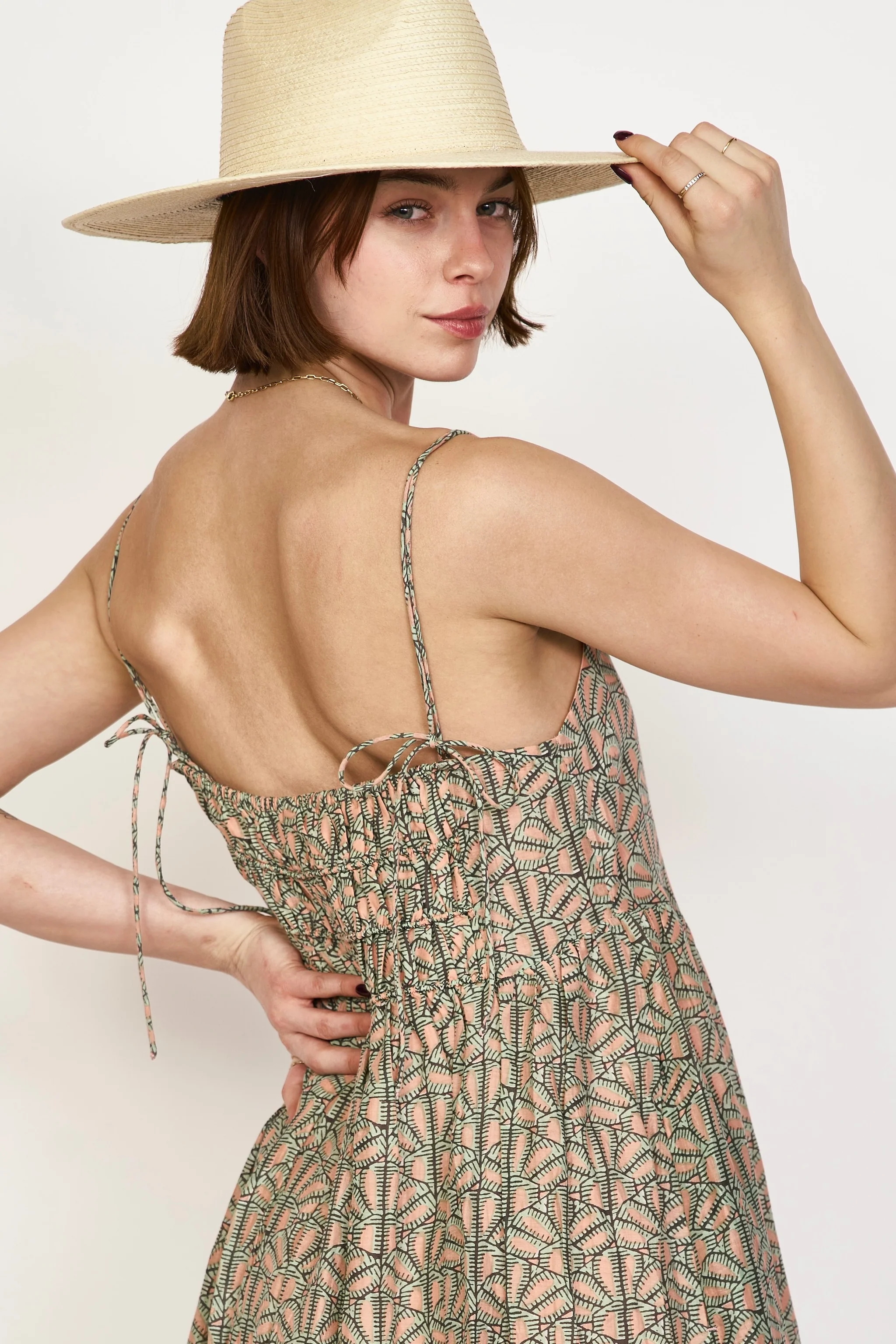 Clemente Dress in Trellis in Petal - Image 6