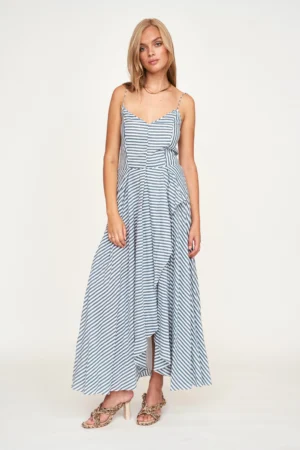 Singapore Dress in Ocean Stripe
