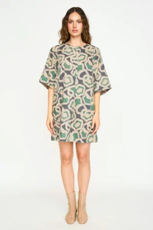 Manila Short Dress in Marine Puddles