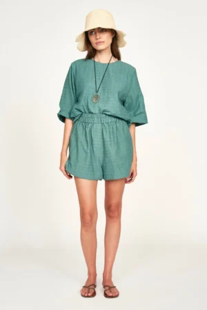 Track Short in Teal Stitch