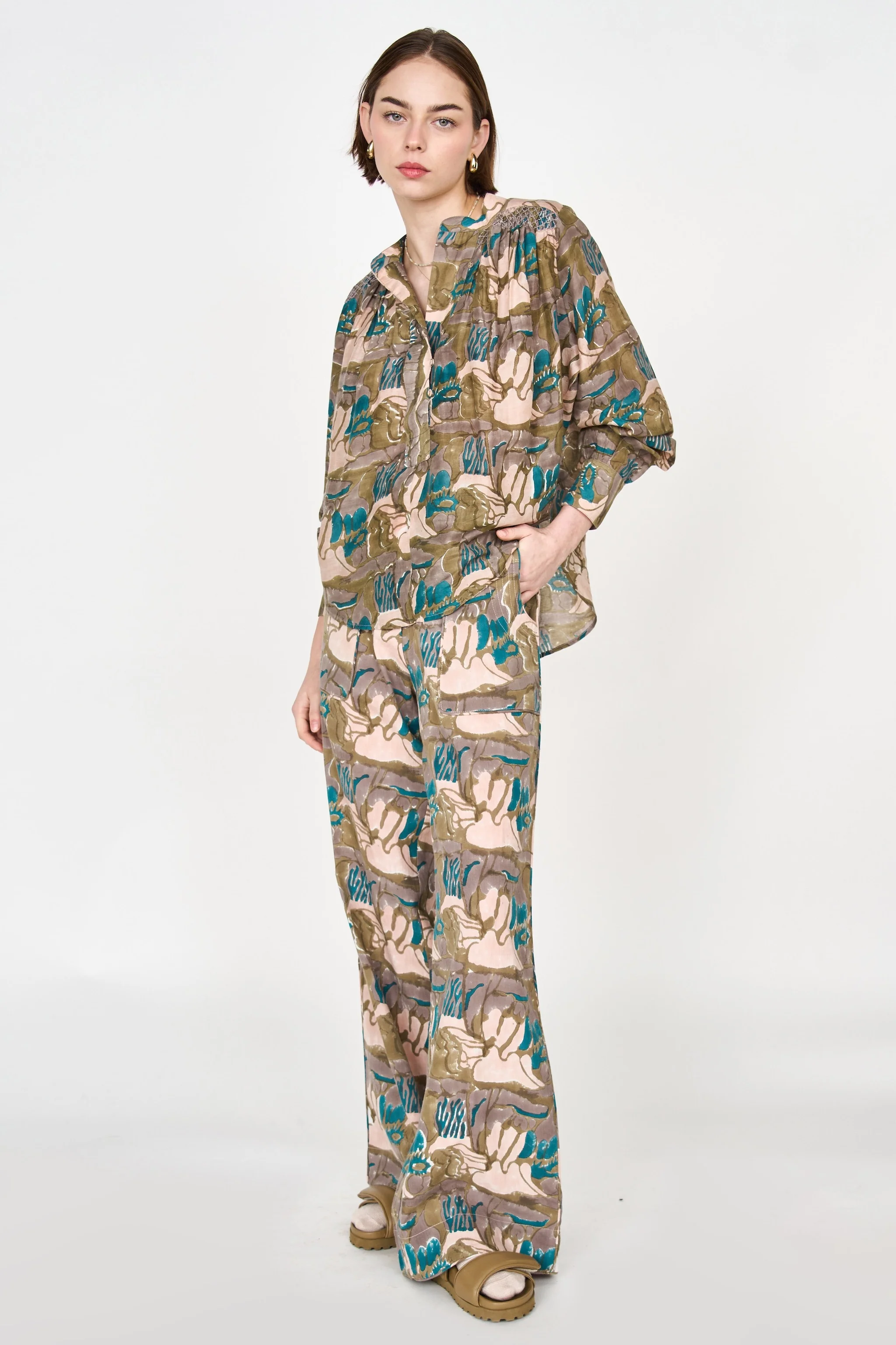 Florence Blouse in Moss Reef Print - Image 8