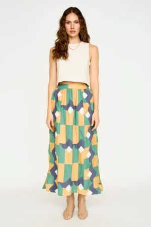 Marion Skirt in Teal Origami