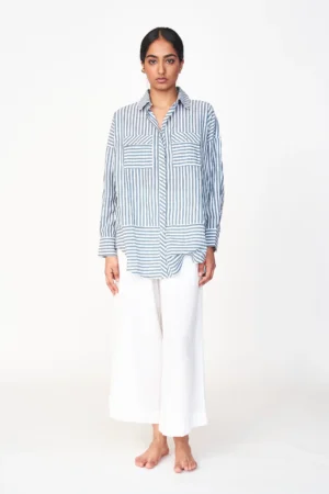 Kyoto Shirt in Ocean Stripe