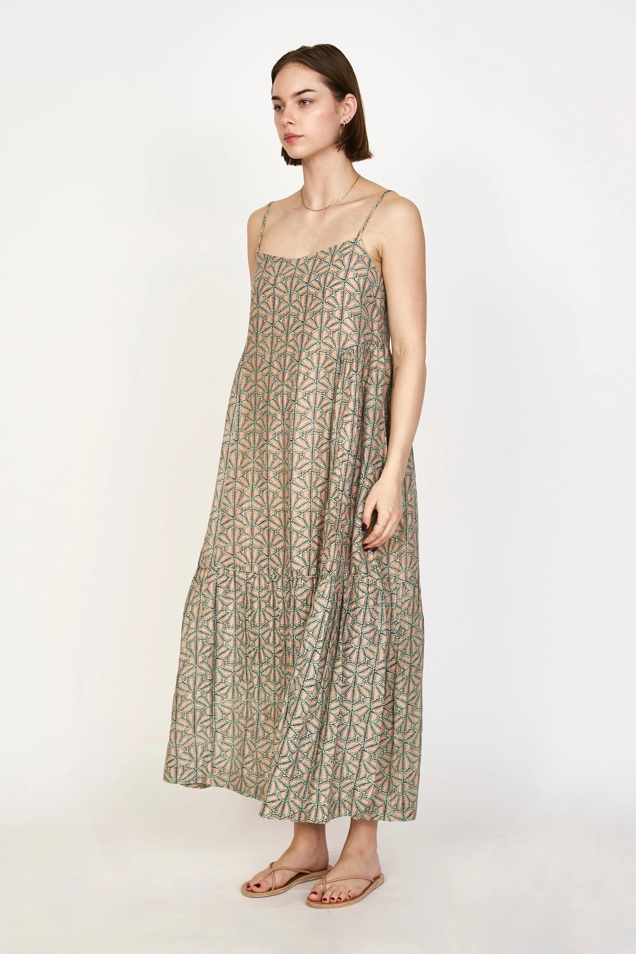 Clemente Dress in Trellis in Petal - Image 5