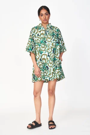 Faro Dress in Moss Shell