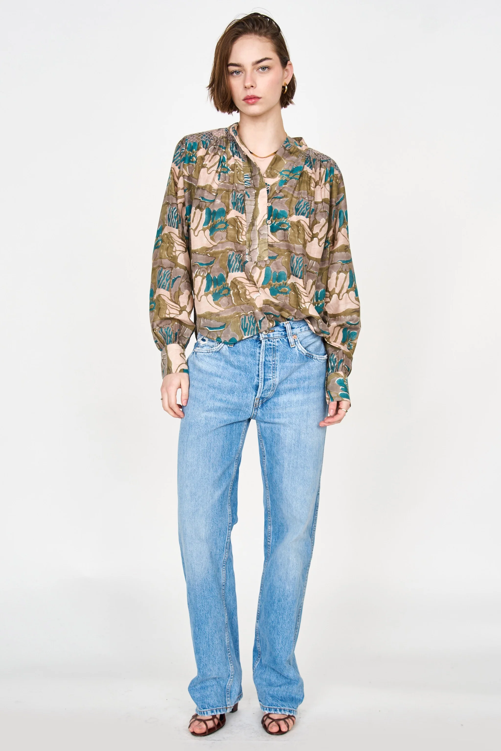 Florence Blouse in Moss Reef Print - Image 5