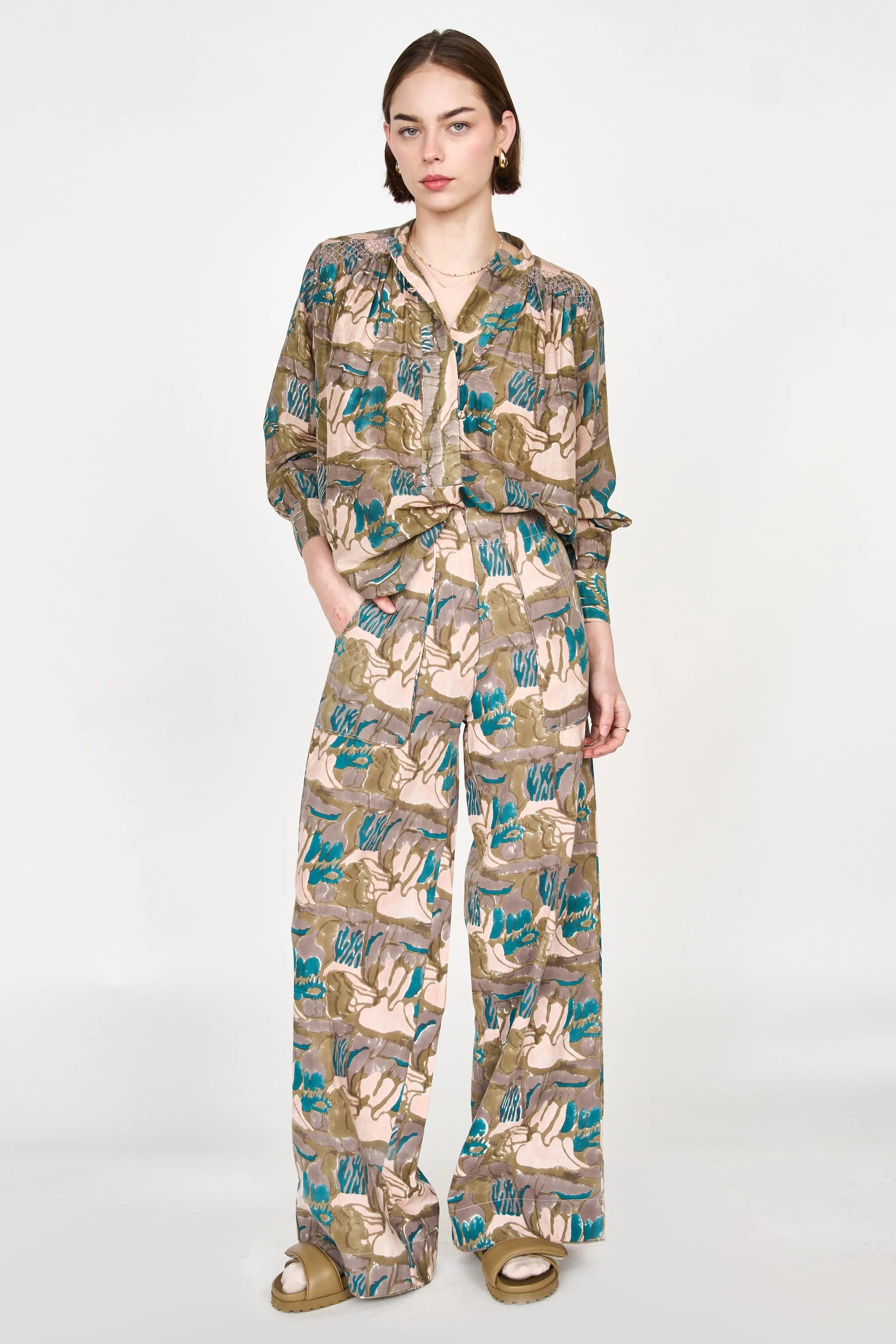 Florence Blouse in Moss Reef Print - Image 4