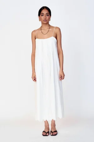 Zuma Dress in White Vine Eyelet