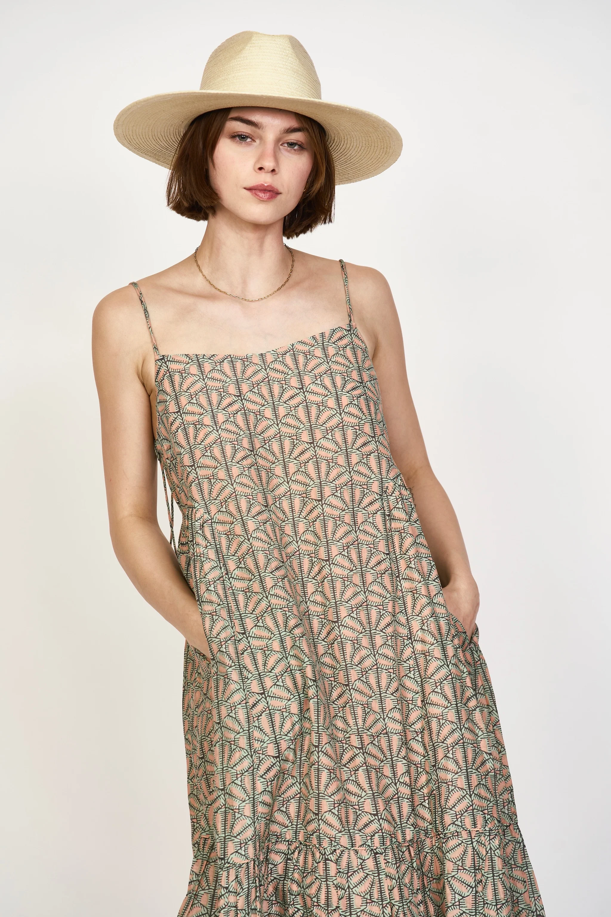 Clemente Dress in Trellis in Petal - Image 3