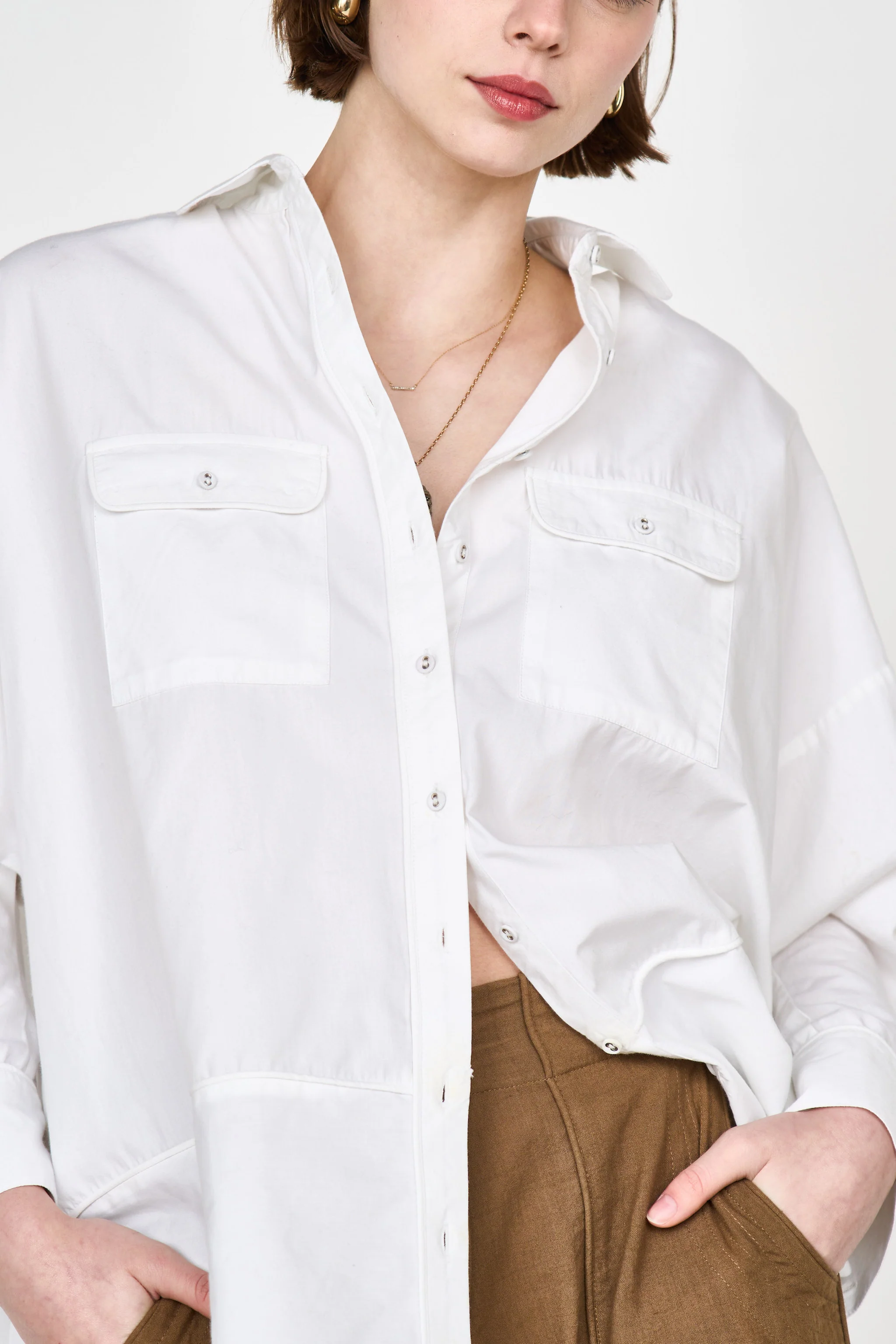 Kyoto Shirt in White Poplin - Image 2