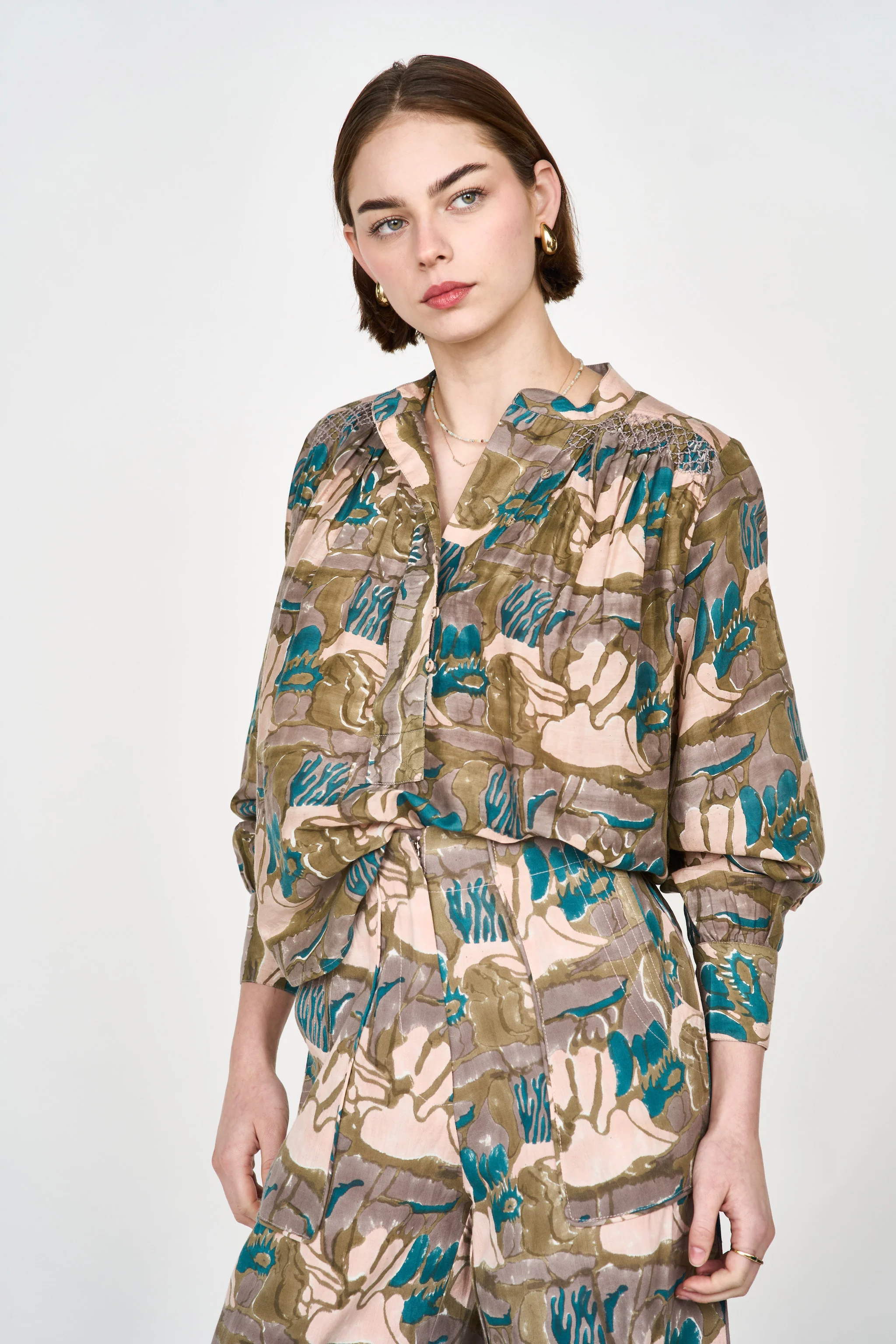 Florence Blouse in Moss Reef Print - Image 2
