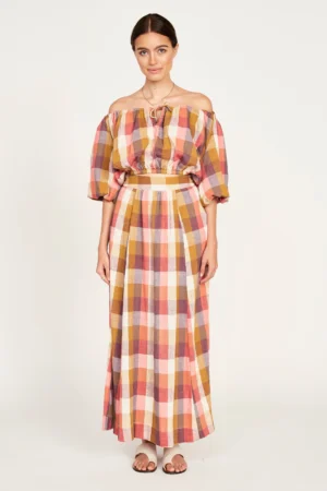 Marion Skirt in Sunset Plaid
