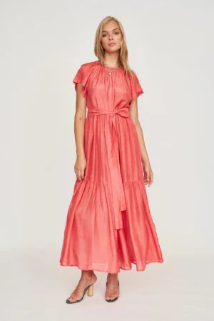 Vienna Maxi Dress in Coral